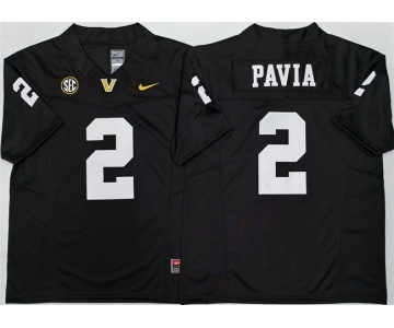 Men's Vanderbilt Commodores #2 Diego Pavia Black 2025 F.U.S.E. Vapor Limited Stitched Football Jersey