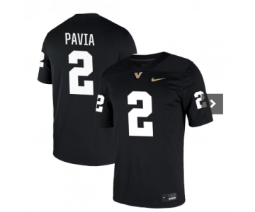 Men's Vanderbilt Commodores #2 Diego Pavia Black Game Football Jersey