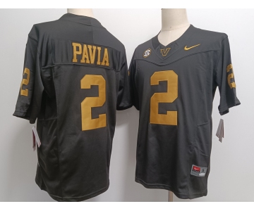 Men's Vanderbilt Commodores #2 Diego Pavia Black Gold FUSE College Football Jersey