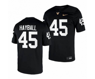 Men's Vanderbilt Commodores #45 Matthew Hayball Black Game Football Jersey