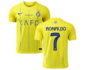 Men's Al Nassr #7 Cristiano Ronaldo Yellow 2024 Home Soccer Jersey