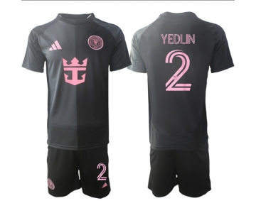 Men's Inter Miami CF #2 DeAndre Yedlin 2025 Black Away Soccer Jersey Suit