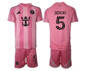 Men's Inter Miami CF #5 Sergio 25-26 Pink Home Soccer Jersey Suit