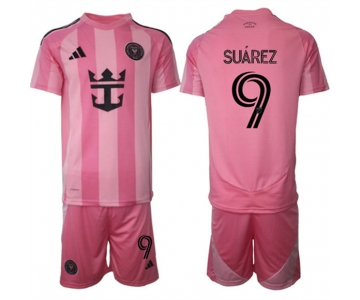 Men's Inter Miami CF #9 Luis Suárez 25-26 Pink Home Soccer Jersey Suit