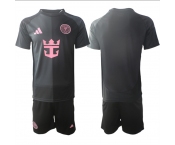 Men's Inter Miami CF Blank 2025 Black Away Soccer Jersey Suit
