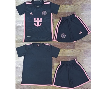 Youth Inter Miami CF Custom Black Soccer Jersey Suit