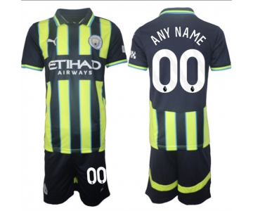 Men's Manchester City Custom 2024-25 Navy Away Soccer Jersey Suit