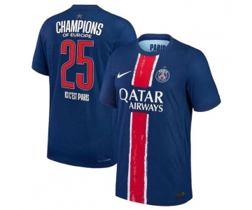 Men's Paris Saint-Germain 2025 Champions League Navy Soccer Jersey