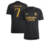 Men's Real Madrid #7 Vini Jr. Black 2023-24 Soccer Jersey