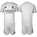 Men's Real Madrid Blank 25-26 White Home Soccer Jersey Suit