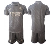 Men's Real Madrid Custom 24-25 Gray Third Soccer Jersey Suit