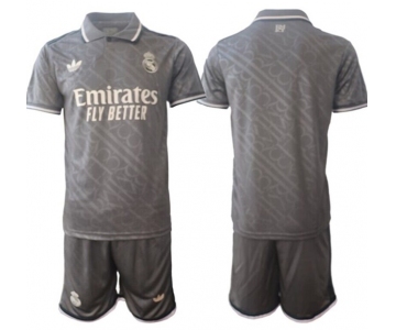 Men's Real Madrid Custom 24-25 Gray Third Soccer Jersey Suit