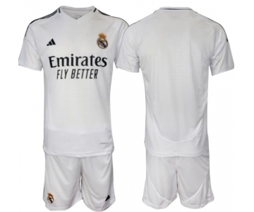 Men's Real Madrid Custom 24-25 White Home Soccer Jersey Suit