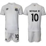 Men's Santos F.C. #10 Neymar Jr 25-26 White Home Soccer Jersey Suit