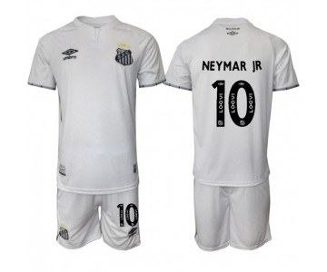 Men's Santos F.C. #10 Neymar Jr 25-26 White Home Soccer Jersey Suit