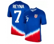 Men's Nike USMNT Giovanni Reyna Jersey #7 2024 Away Replica Soccer White