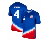 Men's Nike USMNT Tyler Adams Jersey #4 2024 Away Replica Soccer Blue