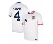 Men's Nike USMNT Tyler Adams Jersey #4 2024 Home Replica Soccer White