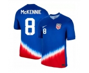 Men's Nike USMNT Weston McKennie Jersey #8 2024 Away Replica Soccer Blue