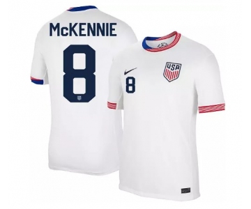 Men's Nike USMNT Weston McKennie Jersey #8 2024 Home Replica Soccer White