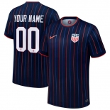 USMNT Custom 2025 Heartbeat Away Stadium Navy Jersey - Printed