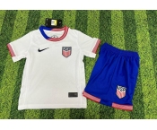 Women's American Team Custom 2024-25 White Home Soccer Jersey Suit