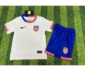 Women's American Team Custom 2024-25 White Home Soccer Jersey Suit