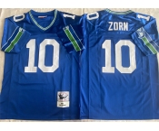 Men's Seattle Seahawks #10 Jim Zorn Royal Throwback Stitched Football Jersey