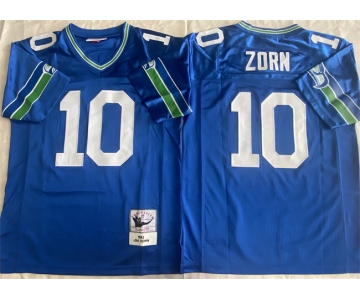 Men's Seattle Seahawks #10 Jim Zorn Royal Throwback Stitched Football Jersey