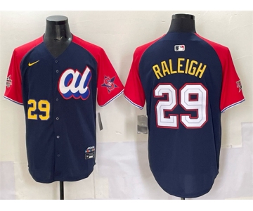 Men's American League #29 Cal Raleigh Navy Red Alternate 2025 All-Star Edition Limited Stitched Baseball Jersey