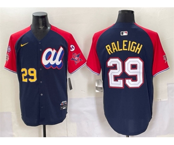 Men's American League #29 Cal Raleigh Navy Red Alternate 2025 All-Star With Patch Edition Limited Stitched Baseball Jersey