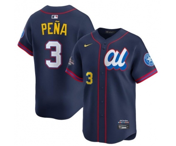 Men's American League #3 Jeremy Pena Navy 2025 All-Star Edition Limited Stitched Baseball Jersey