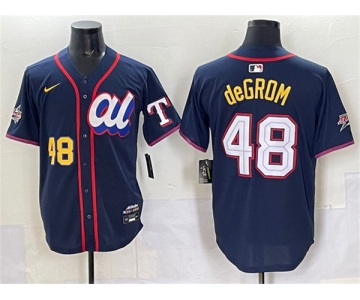 Men's American League #48 Jacob deGrom Navy 2025 All-Star Edition Limited Stitched Baseball Jersey