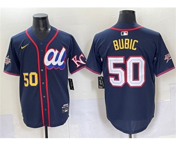 Men's American League #50 Kristofer Bubic Navy 2025 All-Star Edition Limited Stitched Baseball Jersey