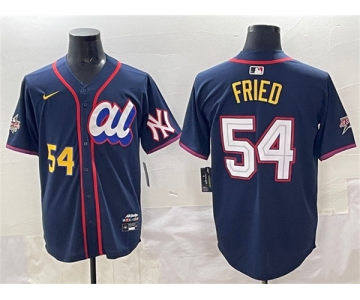 Men's American League #54 Max Fried Navy 2025 All-Star Edition Limited Stitched Baseball Jersey