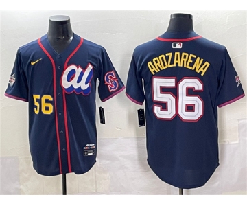 Men's American League #56 Randy Arozarena Navy 2025 All-Star Edition Limited Stitched Baseball Jersey
