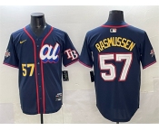 Men's American League #57 Drew Rasmussen Navy 2025 All-Star Edition Limited Stitched Baseball Jersey