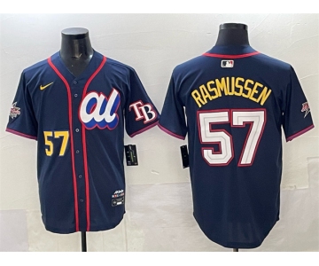 Men's American League #57 Drew Rasmussen Navy 2025 All-Star Edition Limited Stitched Baseball Jersey