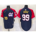 Men's American League #99 Aaron Judge Navy Red Alternate 2025 All-Star With Patch Edition Limited Stitched Baseball Jersey