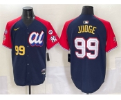 Men's American League #99 Aaron Judge Navy Red Alternate 2025 All-Star With Patch Edition Limited Stitched Baseball Jersey