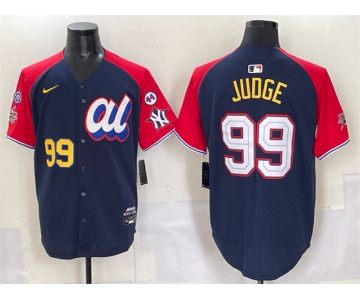 Men's American League #99 Aaron Judge Navy Red Alternate 2025 All-Star With Patch Edition Limited Stitched Baseball Jersey