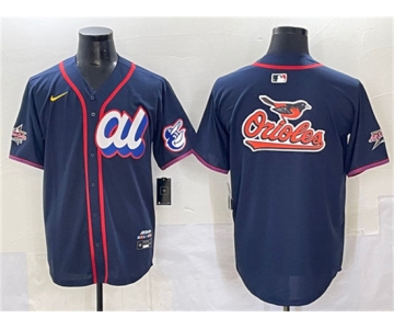 Men's American League Baltimore Orioles Team Big Logo Navy 2025 All-Star Edition Limited Stitched Baseball Jersey