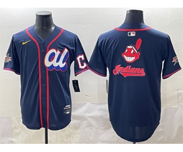 Men's American League Cleveland Guardians Team Big Logo Navy 2025 All-Star Edition Limited Stitched Baseball Jersey