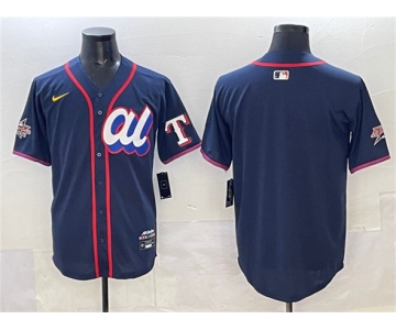 Men's American League Texas Rangers Blank Navy 2025 All-Star Edition Limited Stitched Baseball Jersey