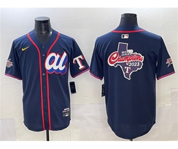Men's American League Texas Rangers Team Big Logo Navy 2025 All-Star Edition Limited Stitched Baseball Jersey