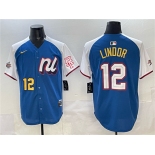 Men's National League #12 Francisco Lindor Blue Alternate 2025 All-Star Edition Limited Stitched Baseball Jersey Men's National League #12 Francisco Lindor Blue Alternate 2025 All-Star Edition Limited Stitched Baseball Jersey