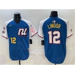Men's National League #12 Francisco Lindor Blue Alternate 2025 All-Star With Patch Edition Limited Stitched Baseball Jersey Men's National League #12 Francisco Lindor Blue Alternate 2025 All-Star With Patch Edition Limited Stitched Baseball Jersey