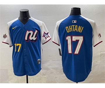 Men's National League #17 Shohei Ohtani Blue Alternate 2025 All-Star Edition Limited Stitched Baseball Jersey