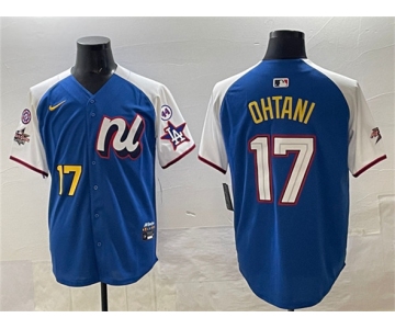 Men's National League #17 Shohei Ohtani Blue Alternate 2025 All-Star With Patch Edition Limited Stitched Baseball Jersey