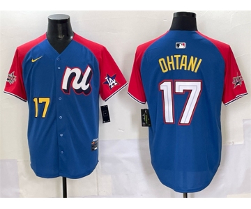Men's National League #17 Shohei Ohtani Blue Red Alternate 2025 All-Star Edition Limited Stitched Baseball Jersey